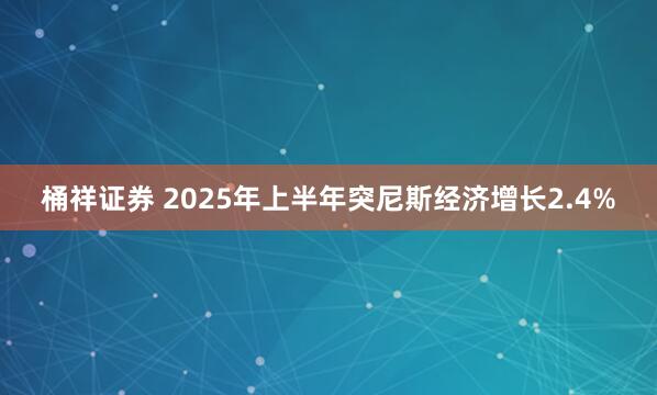桶祥证券 2025年上半年突尼斯经济增长2.4%